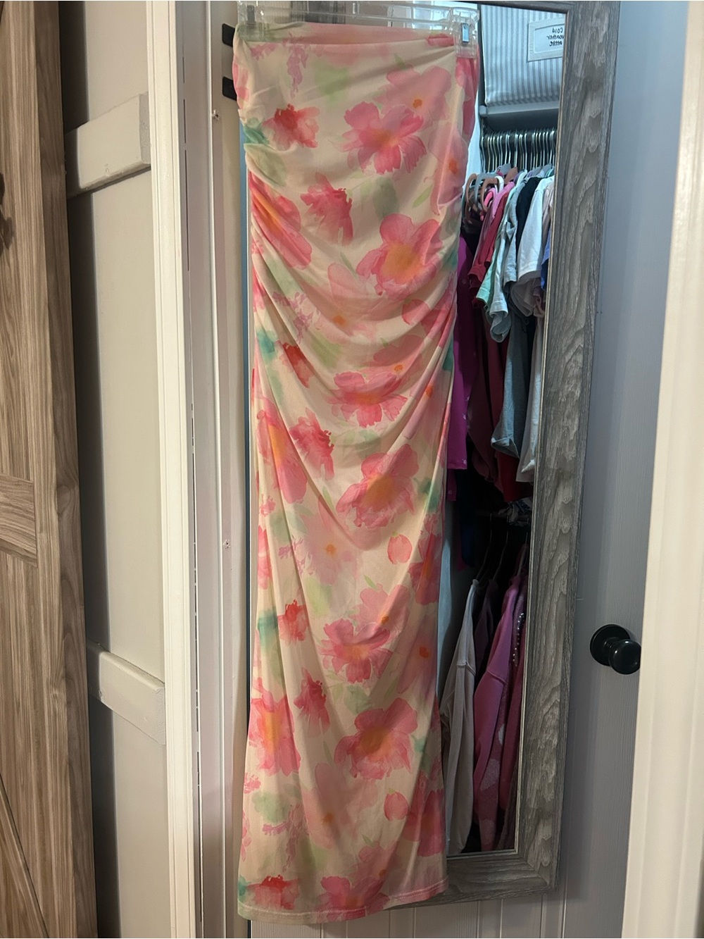 Floral Pink Watercolor Maxi Dress - Women